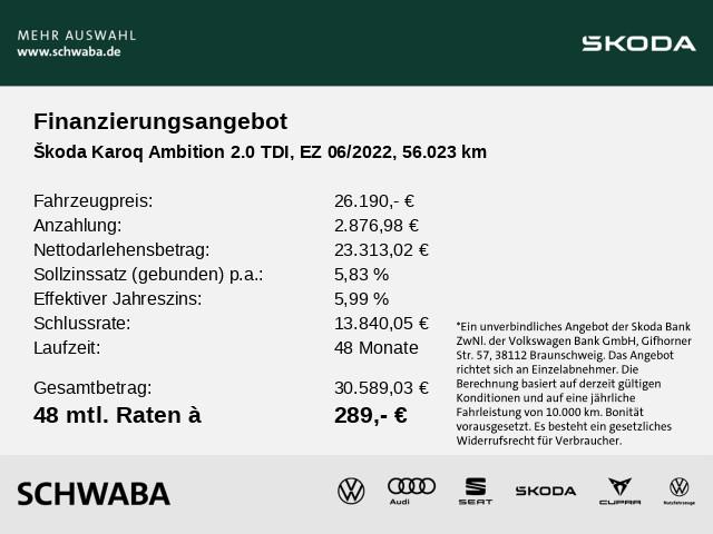 Skoda Karoq 2022 г. Синий, пробег 56023 км