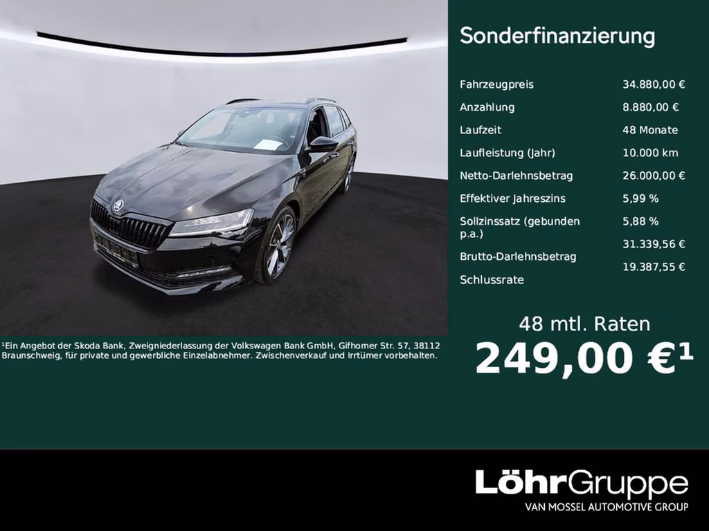Skoda Superb 2023 г. Чёрный, пробег 49270 км