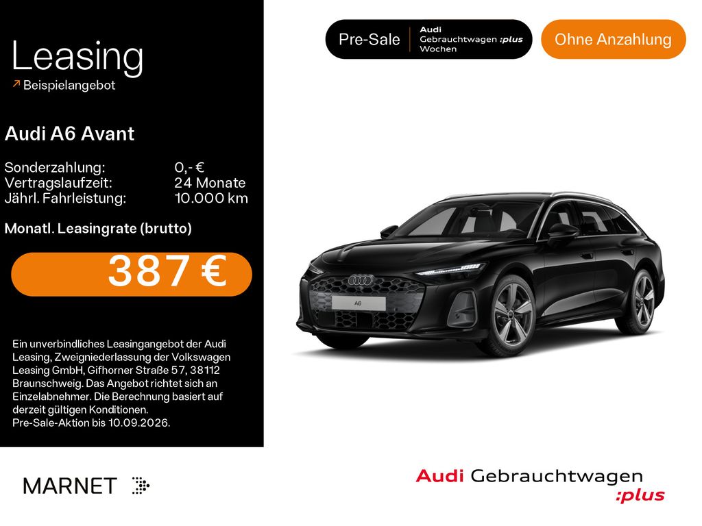 Audi A6 2025 г. Чёрный, пробег 28292 км