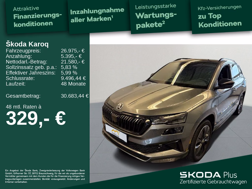 Skoda Karoq 2022 г. Серый, пробег 52228 км