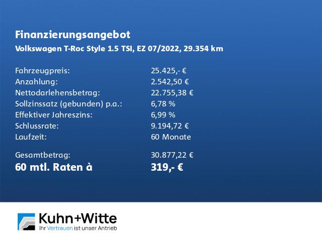Volkswagen T-Roc 2022 г. Чёрный, пробег 29354 км