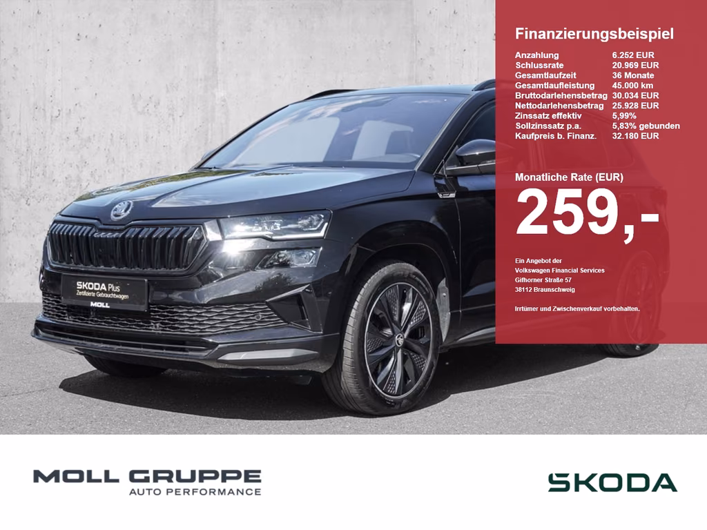 Skoda Karoq 2023 г. Чёрный, пробег 53721 км