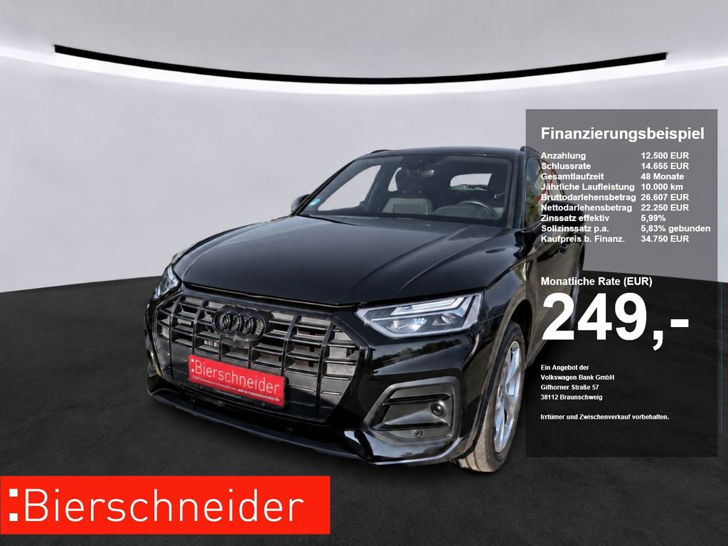 Audi Q5 2022 г. Чёрный, пробег 53055 км