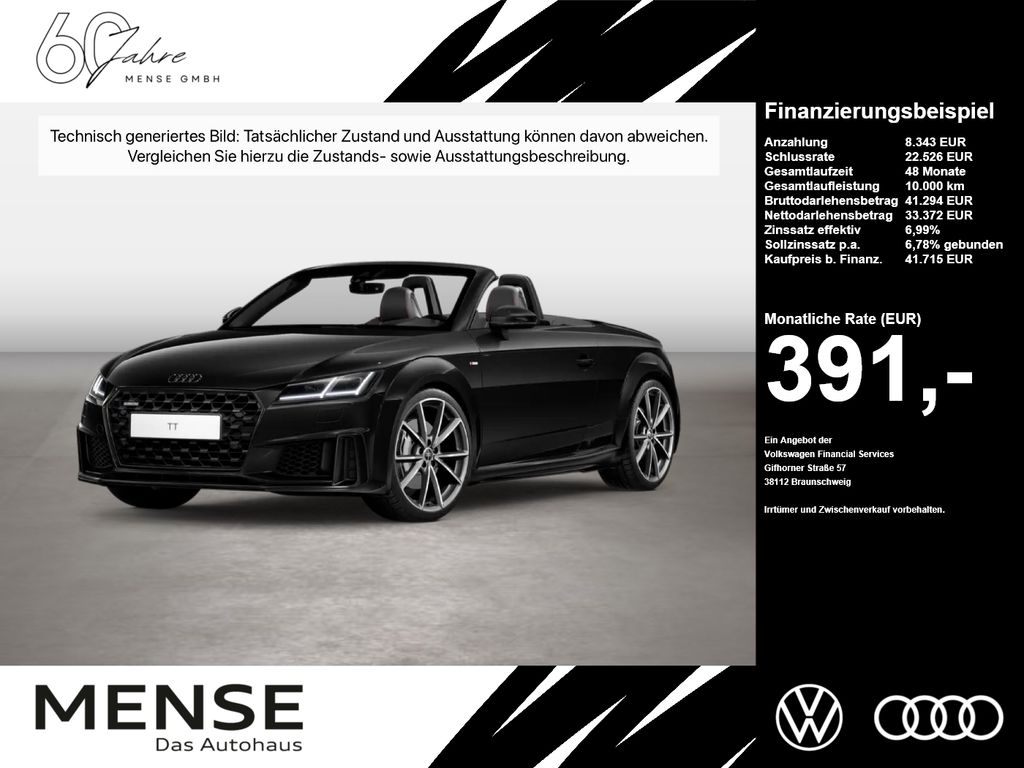 Audi TT 2023 г. Чёрный, пробег 39139 км