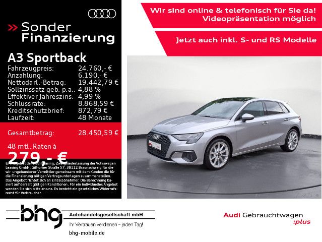 Audi A3 2023 г. Серебристый, пробег 25674 км