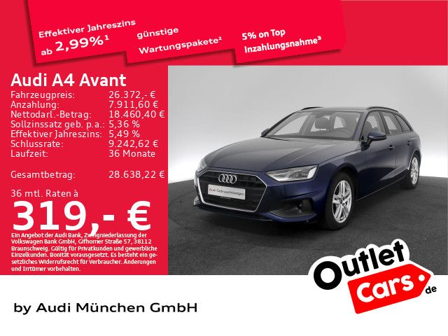 Audi A4 2023 г. Синий, пробег 35862 км