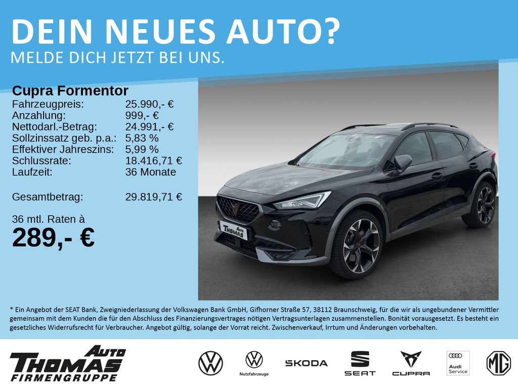 Cupra Formentor 2023 г. Чёрный, пробег 57520 км