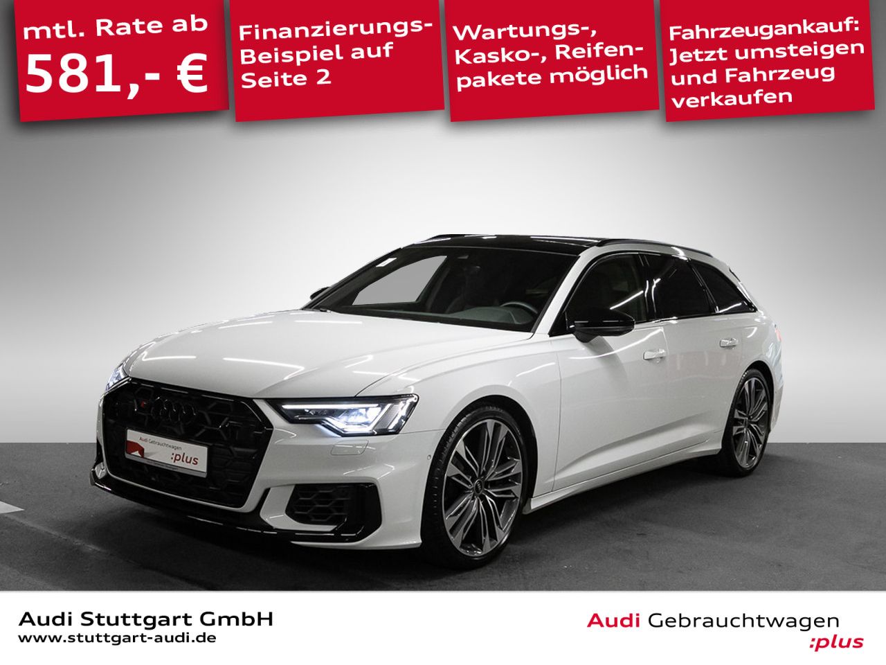 Audi S6 2025 г. Белый, пробег 30760 км