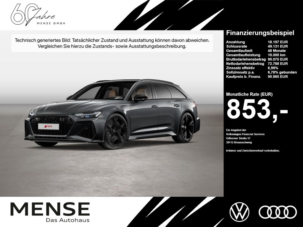 Audi RS6 2023 г. Серый, пробег 54147 км