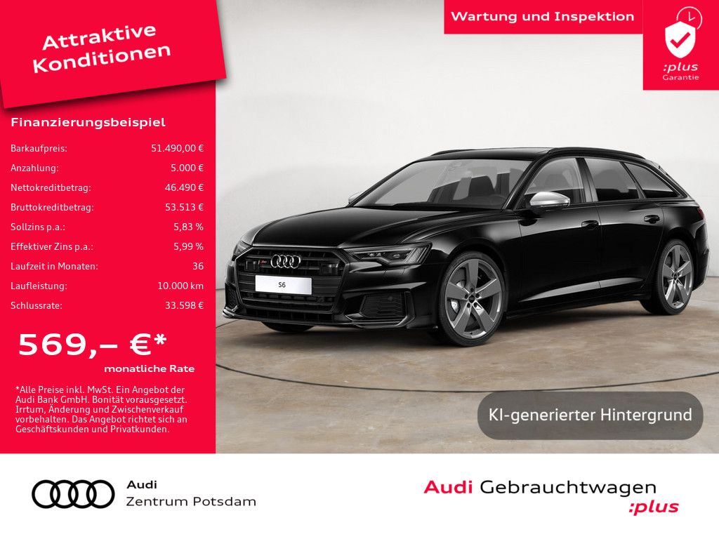 Audi S6 2022 г. Чёрный, пробег 43394 км