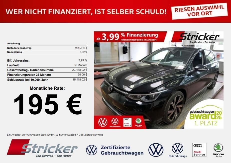 Volkswagen Golf 2024 г. Чёрный, пробег 20900 км