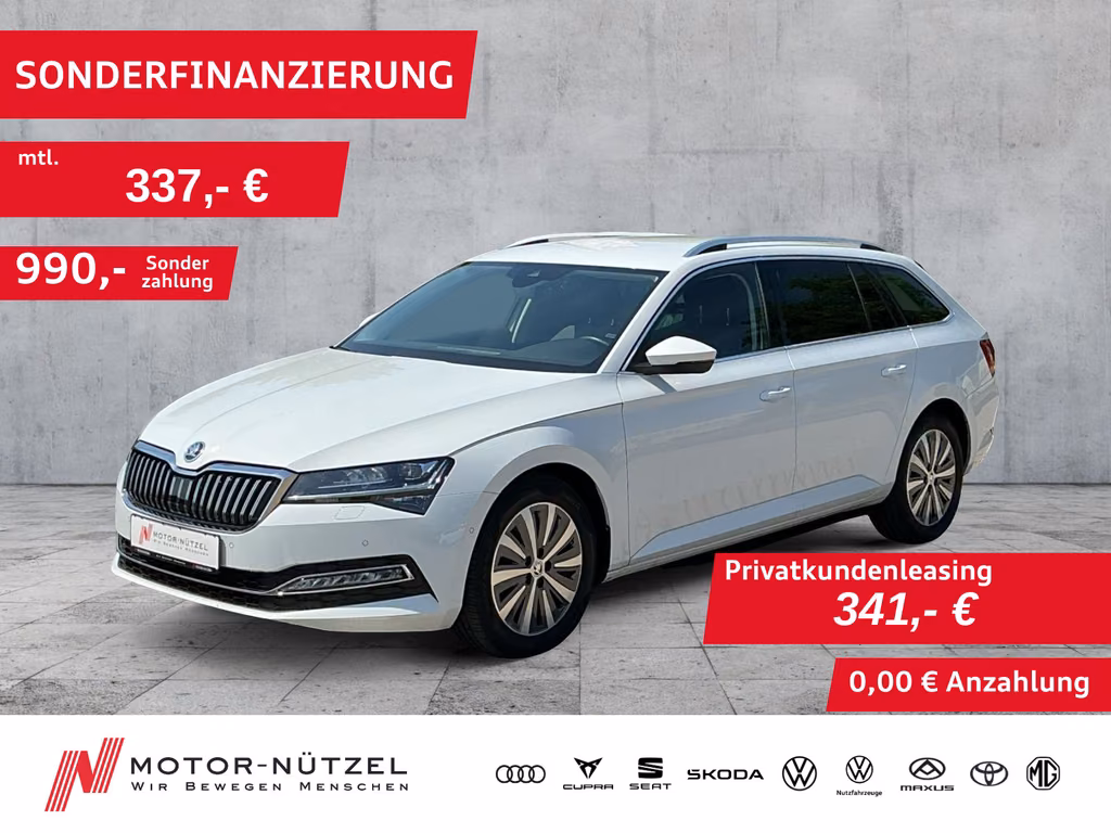 Skoda Superb 2023 г. Белый, пробег 45968 км