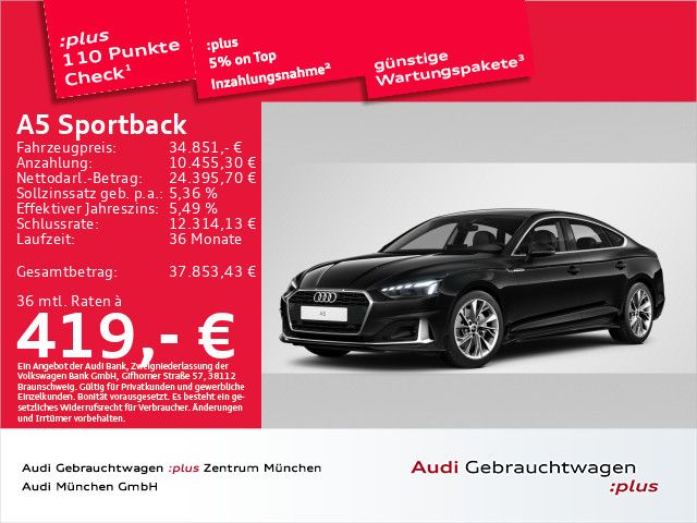 Audi A5 2024 г. Чёрный, пробег 29624 км