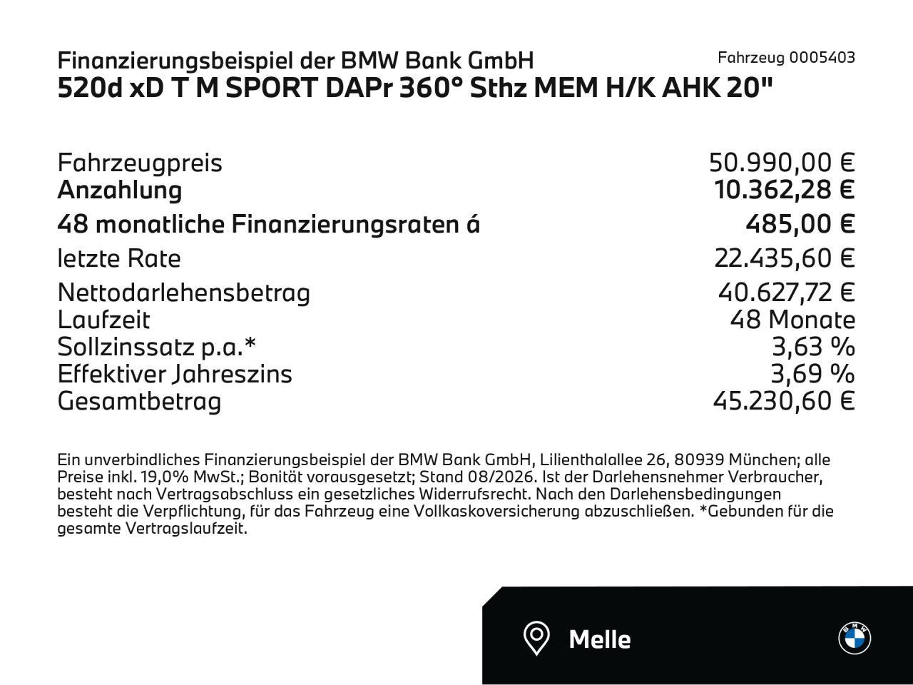 BMW 520 2025 г. Белый, пробег 26830 км