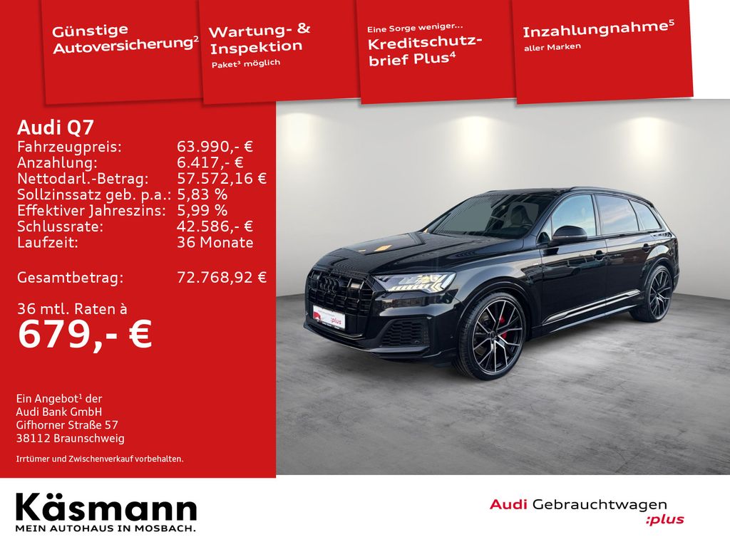 Audi Q7 2024 г. Чёрный, пробег 46404 км