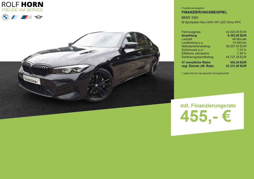 BMW 330 2023 г. Чёрный, пробег 38393 км