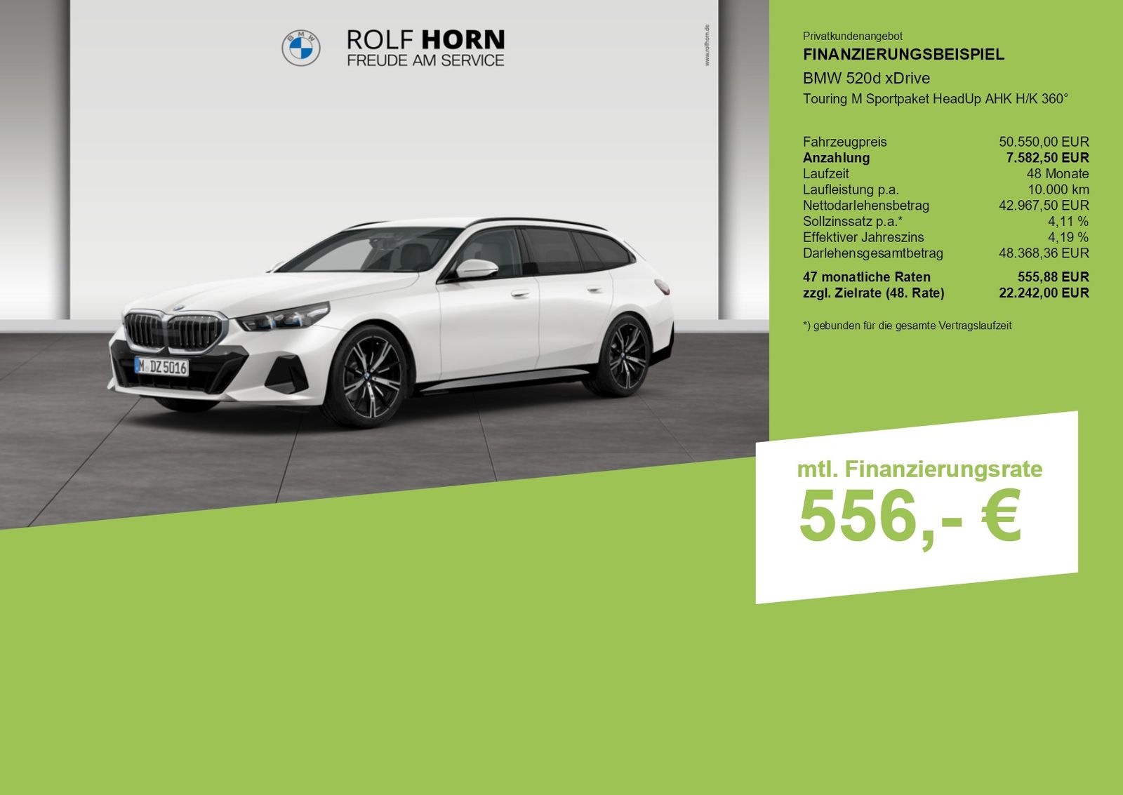 BMW 520 2025 г. Белый, пробег 25278 км