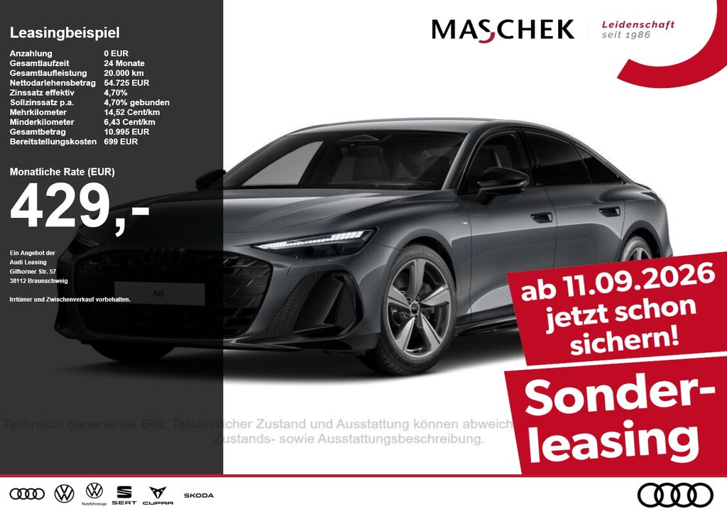 Audi A6 2026 г. Серый, пробег 25800 км
