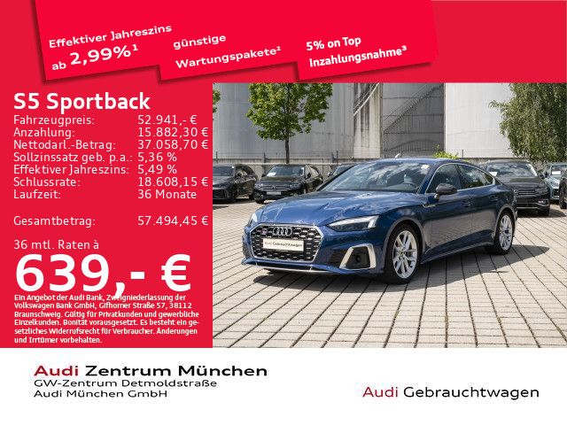 Audi S5 2024 г. Синий, пробег 27987 км
