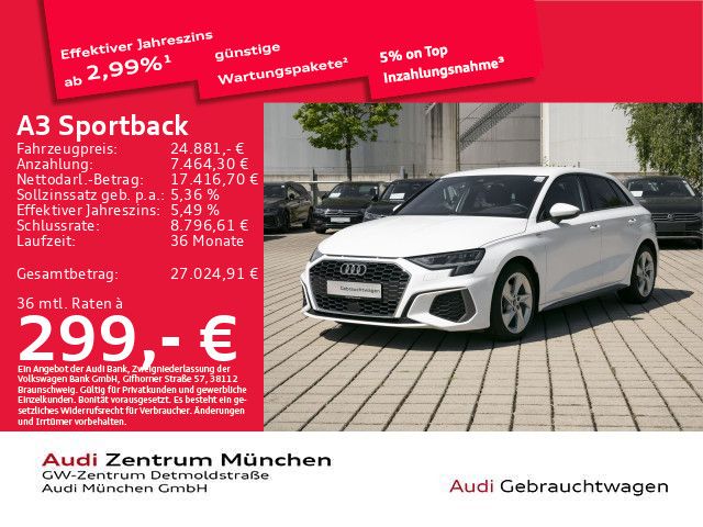 Audi A3 2023 г. Белый, пробег 32264 км