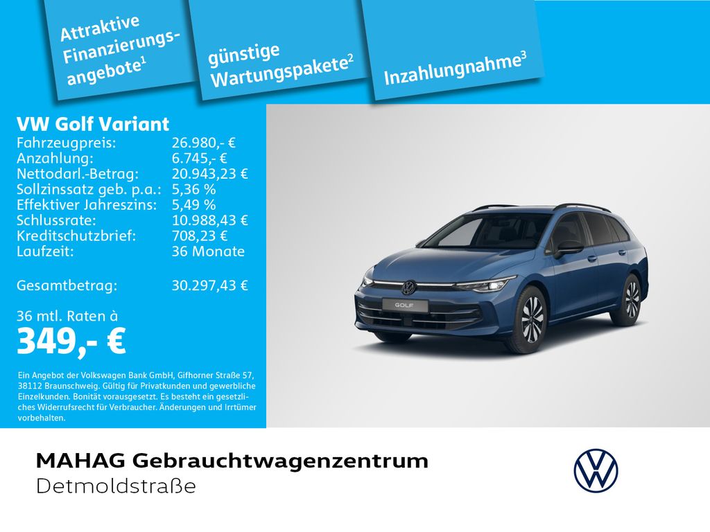Volkswagen Golf 2025 г. Синий, пробег 26033 км