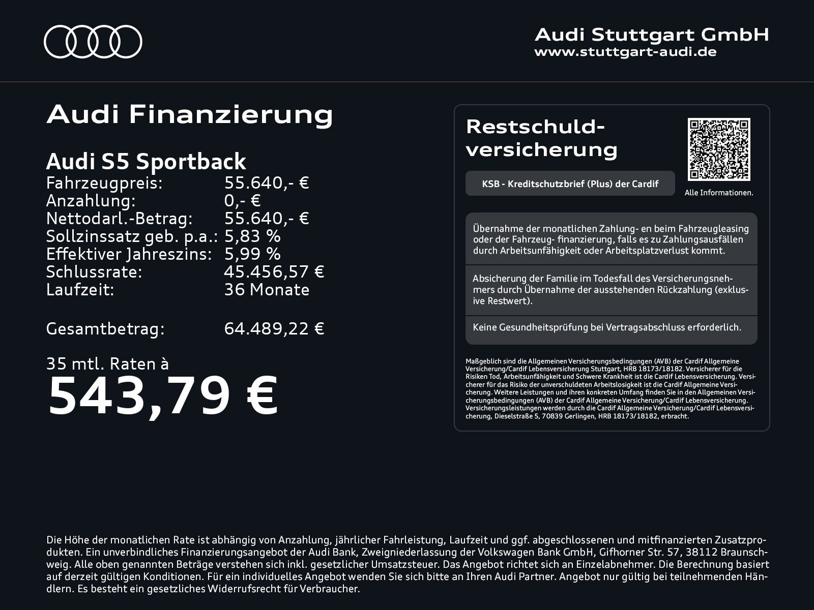 Audi S5 2024 г. Чёрный, пробег 9897 км