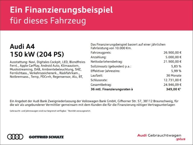 Audi A4 2021 г. Синий, пробег 52502 км