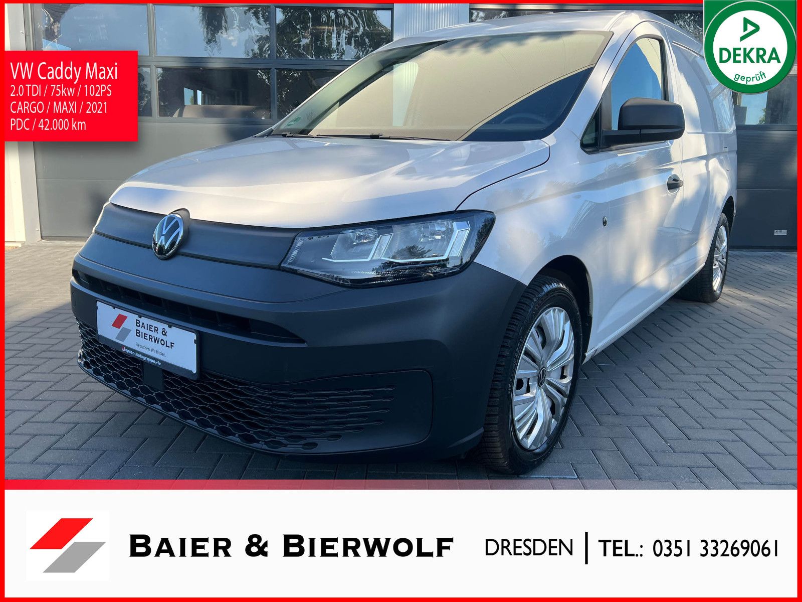 Volkswagen CADDY MAXI 2021 г. Белый, пробег 42000 км