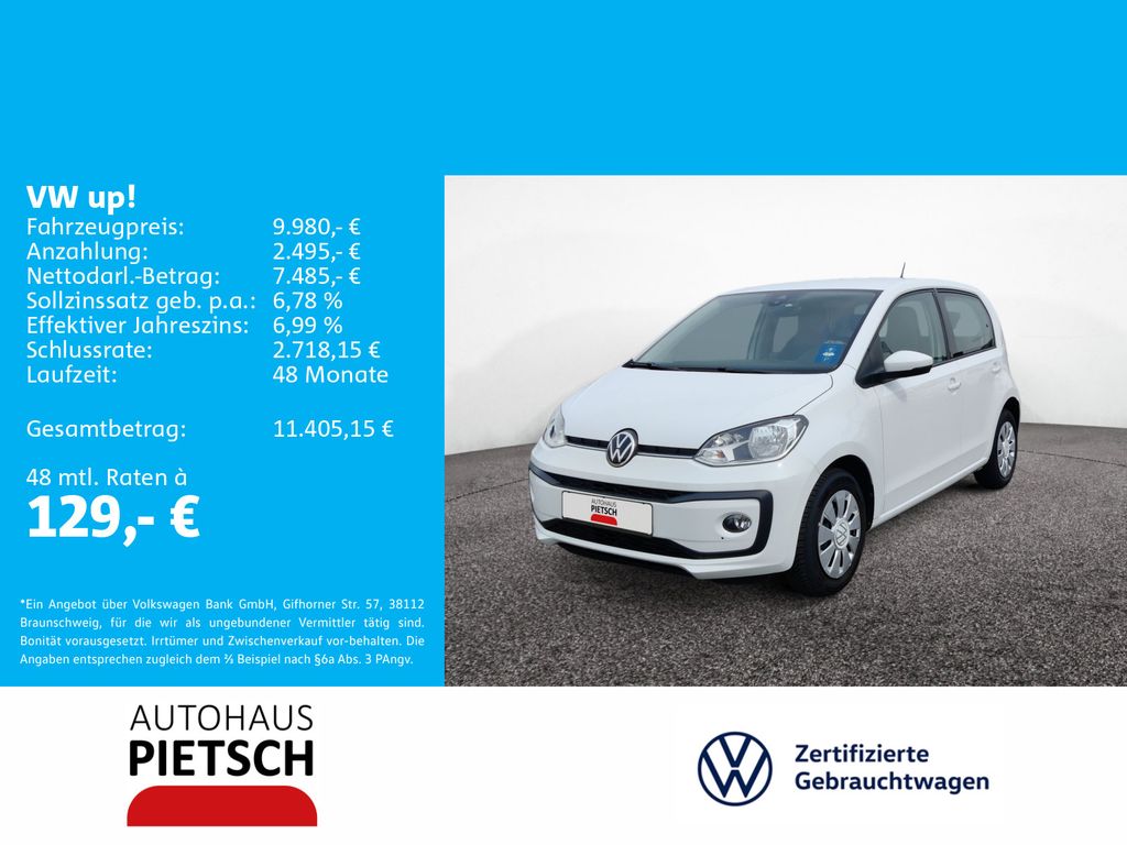Volkswagen up! 2022 г. Белый, пробег 38799 км