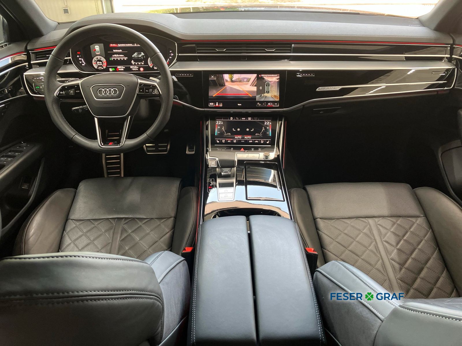 Audi A8 2023 г. Чёрный, пробег 40609 км
