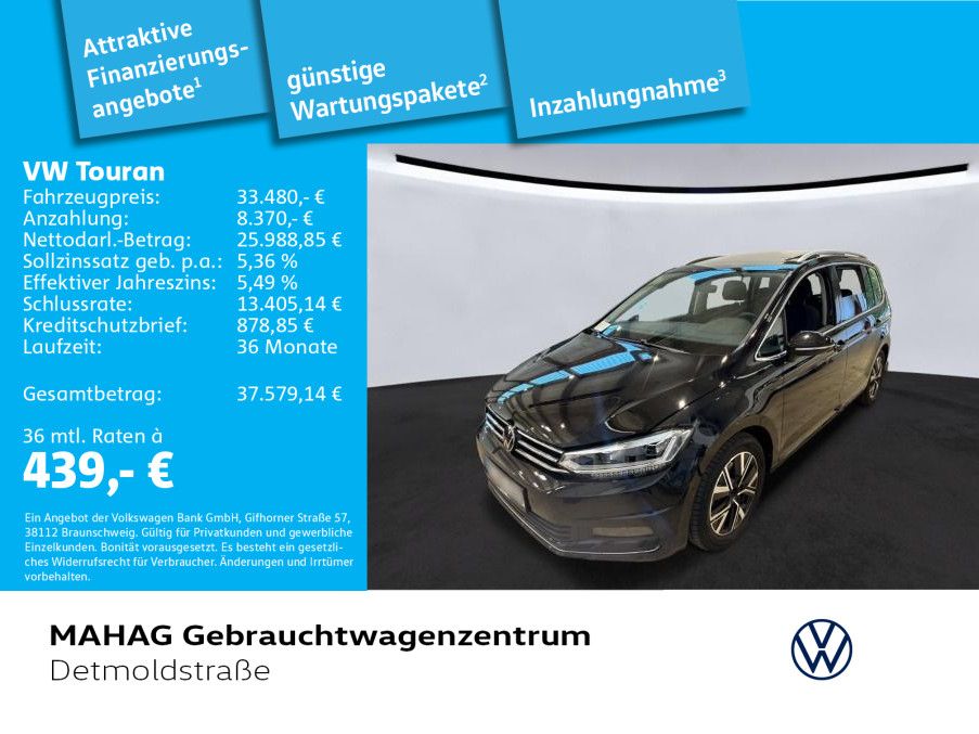 Volkswagen Touran 2023 г. Чёрный, пробег 30296 км