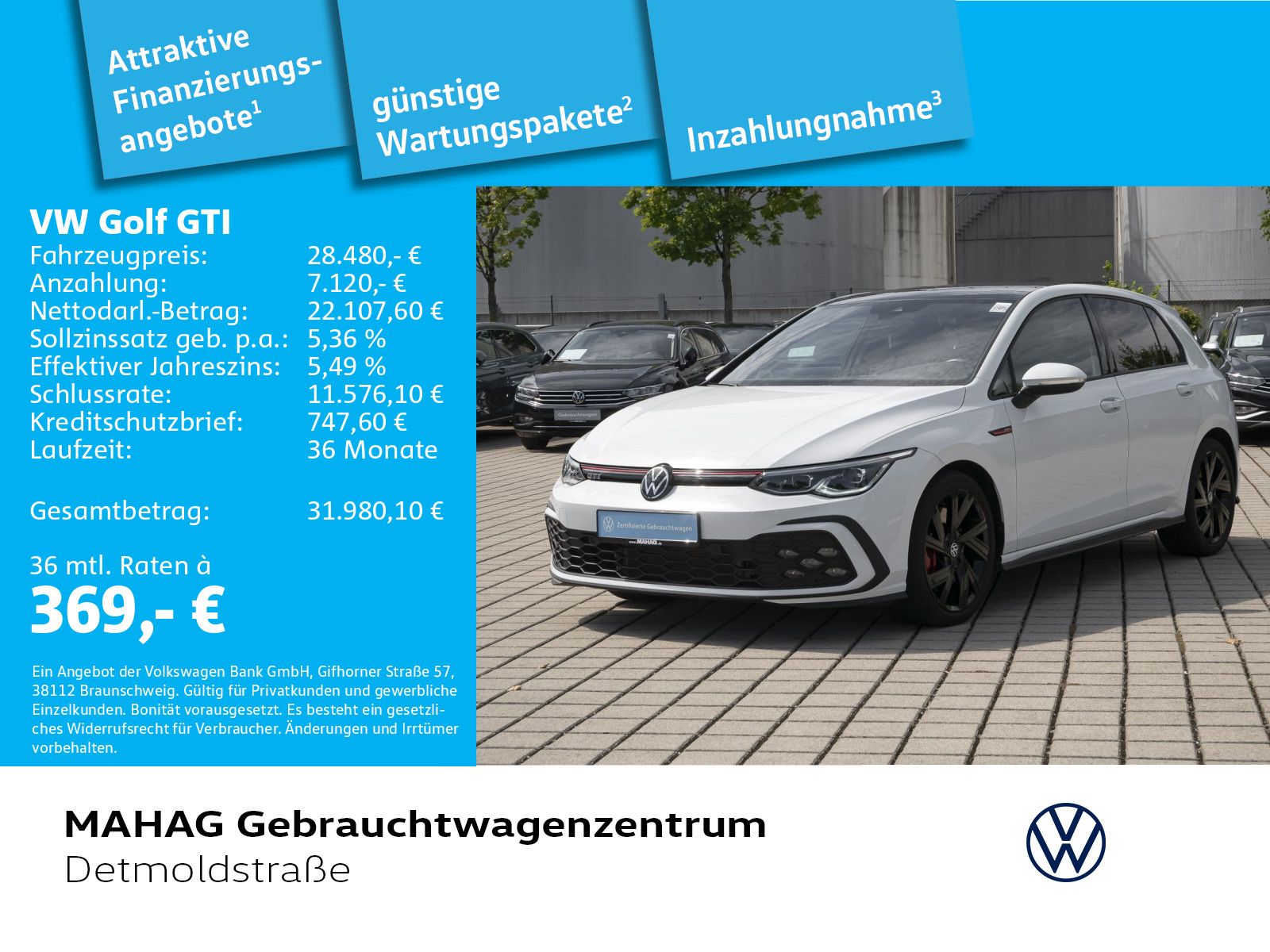 Volkswagen Golf 2023 г. Белый, пробег 36184 км