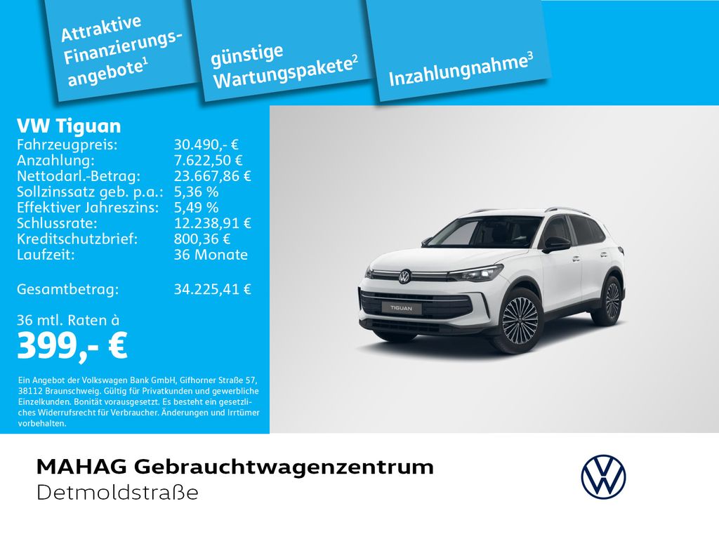 Volkswagen Tiguan 2025 г. Белый, пробег 24243 км