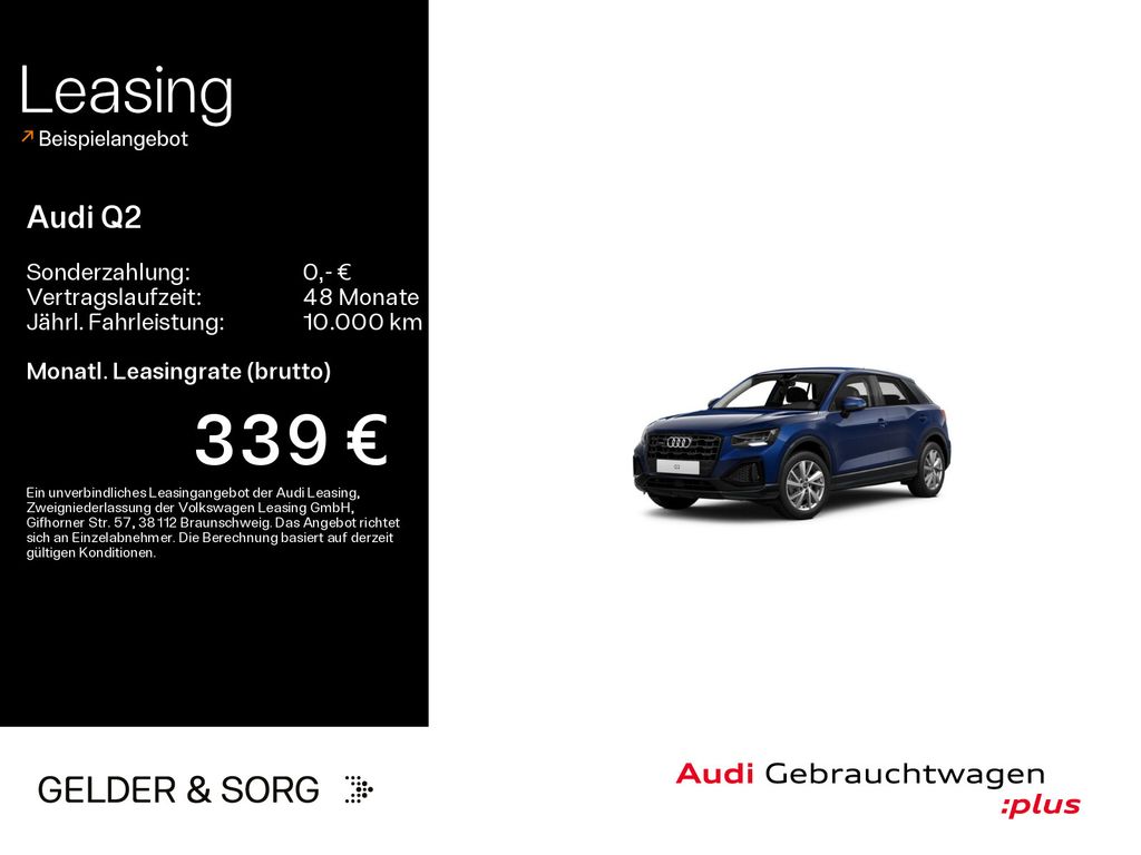 Audi Q2 2023 г. Синий, пробег 55655 км
