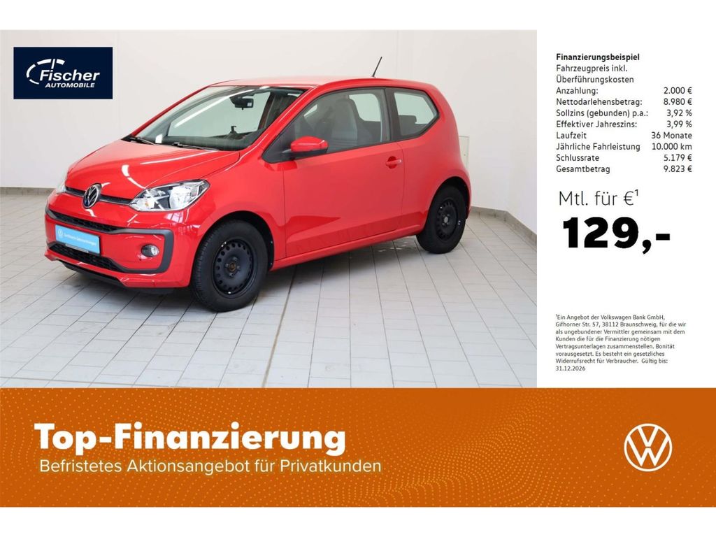 Volkswagen up! 2022 г. Красный, пробег 25662 км
