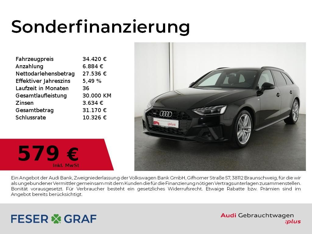 Audi A4 2024 г. Чёрный, пробег 39754 км