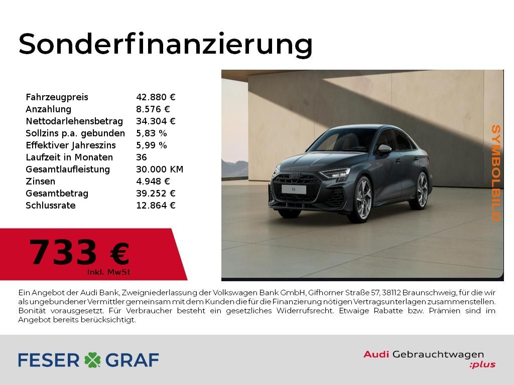 Audi S3 2025 г. Серый, пробег 12600 км