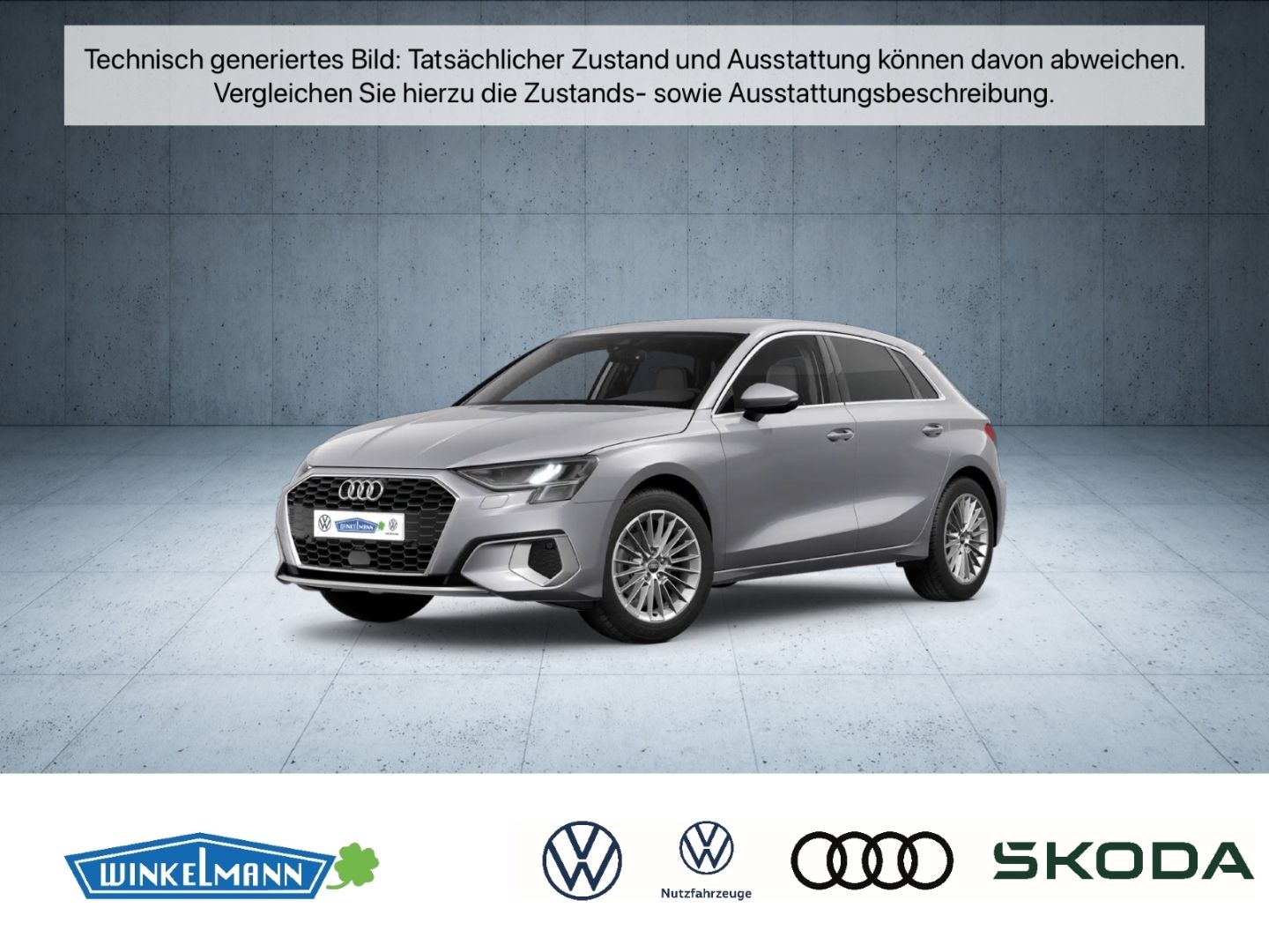 Audi A3 2023 г. Серебристый, пробег 30395 км