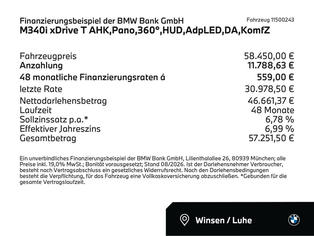 BMW M340I 2026 г. Чёрный, пробег 24920 км