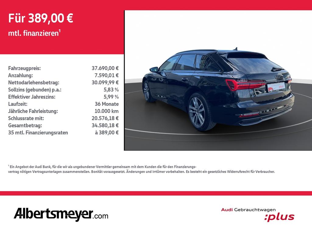 Audi A6 2022 г. Чёрный, пробег 54127 км