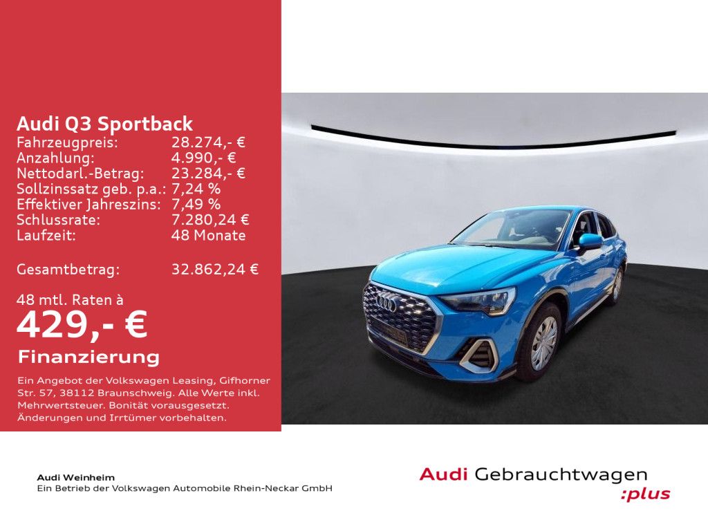 Audi Q3 2022 г. Синий, пробег 45822 км