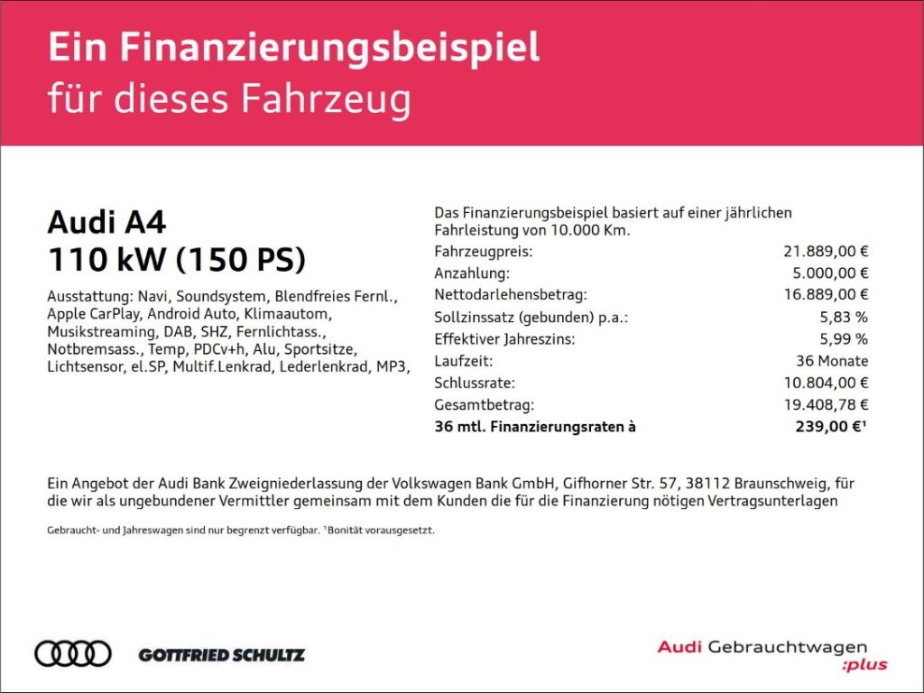 Audi A4 2022 г. Чёрный, пробег 30408 км