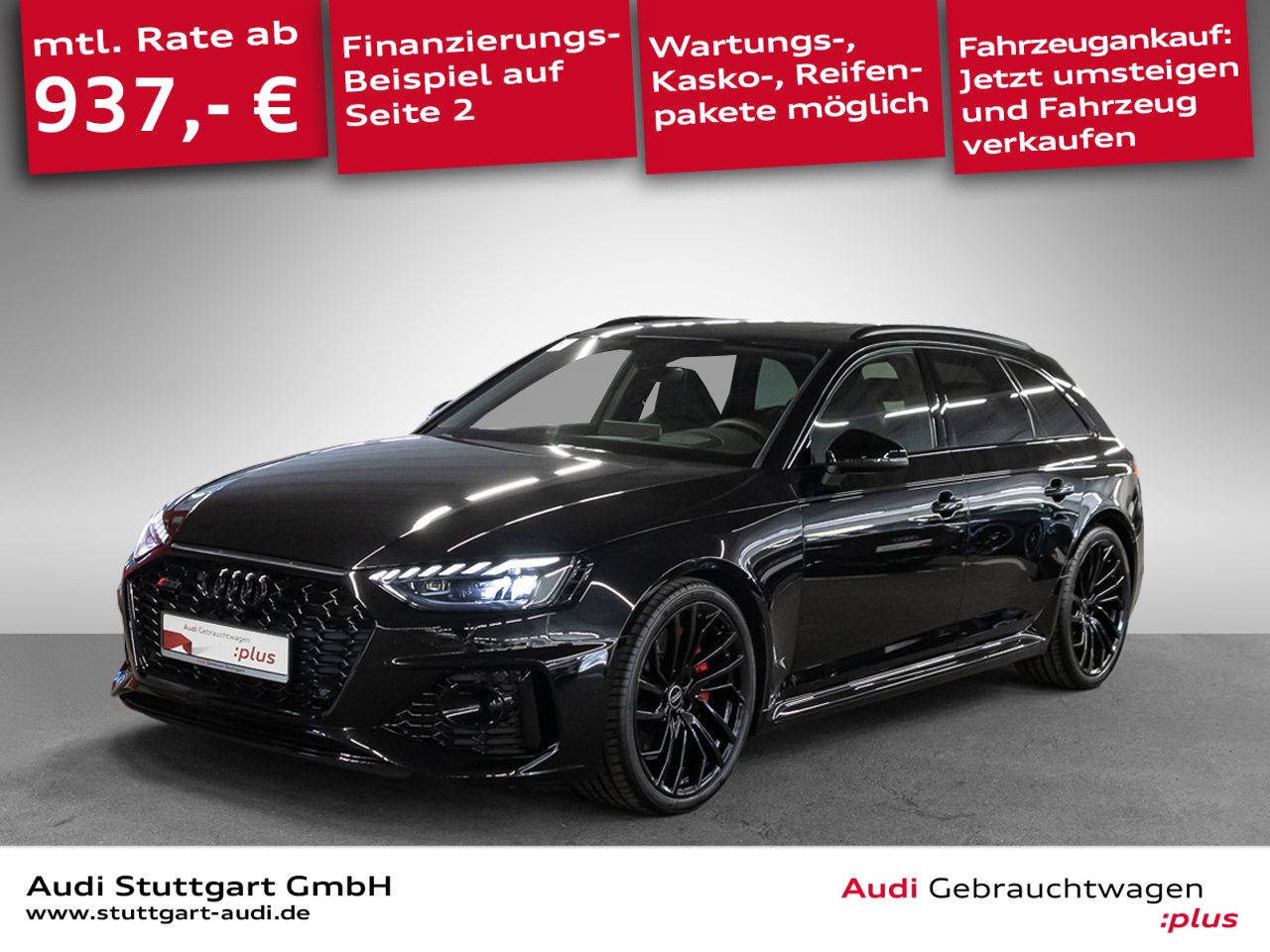 Audi RS4 2024 г. Чёрный, пробег 19993 км