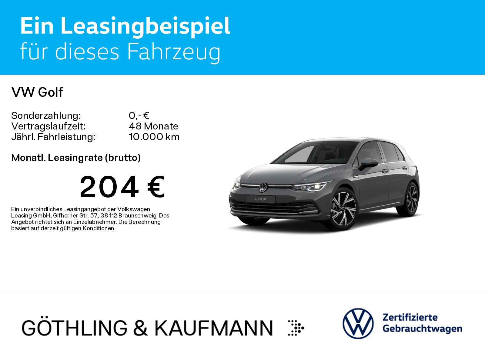 Volkswagen Golf 2024 г. Серый, пробег 43188 км