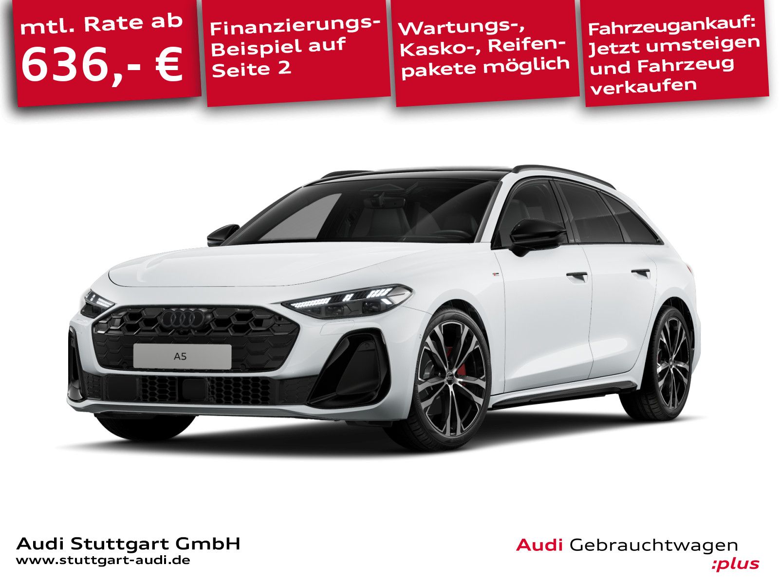 Audi A5 2025 г. Белый, пробег 9837 км