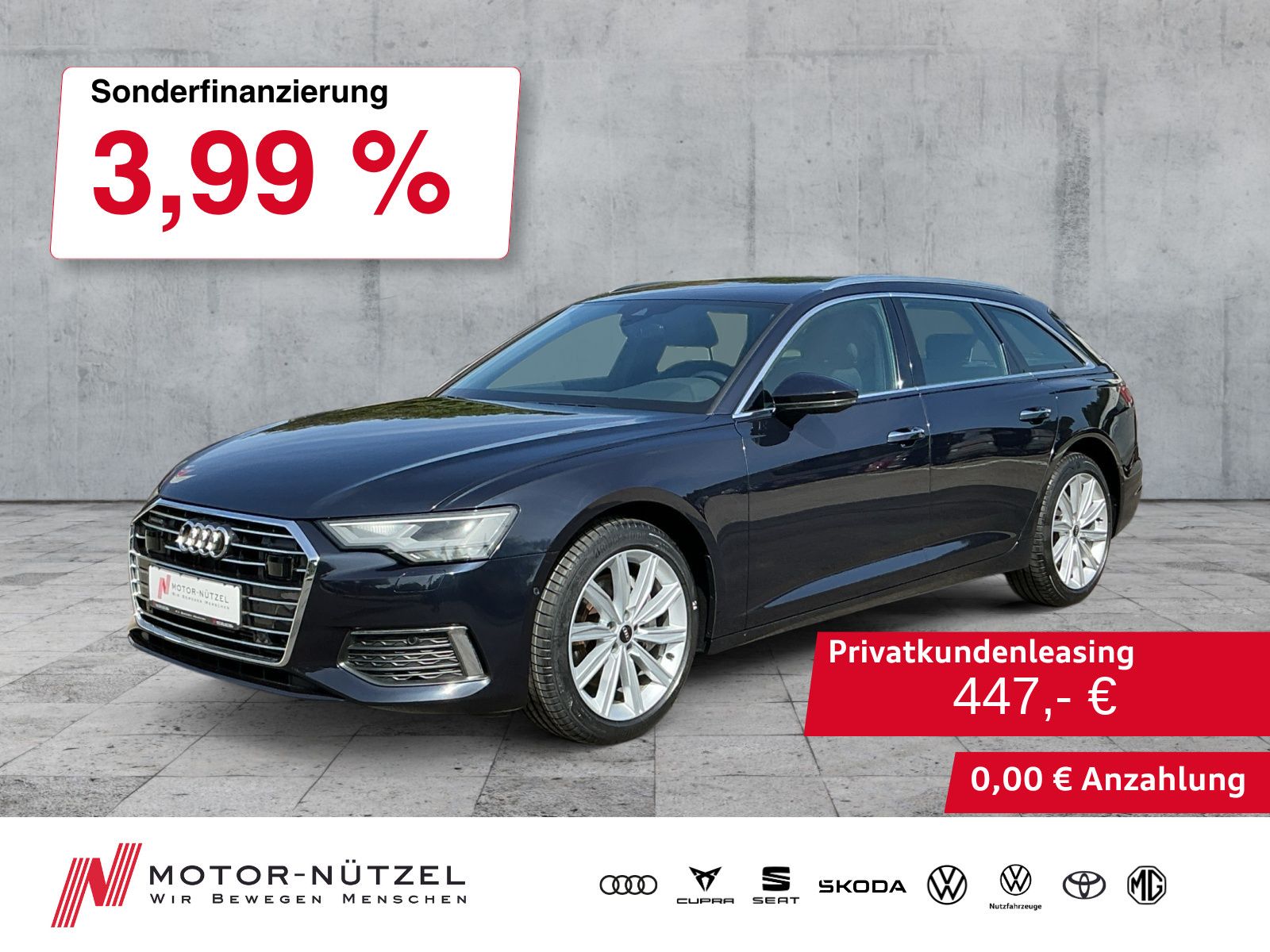 Audi A6 2021 г. Синий, пробег 54965 км