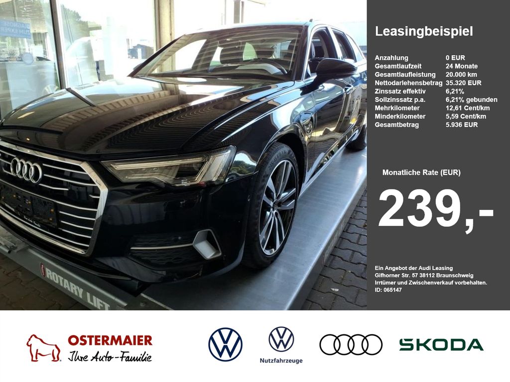 Audi A6 2023 г. Чёрный, пробег 58010 км