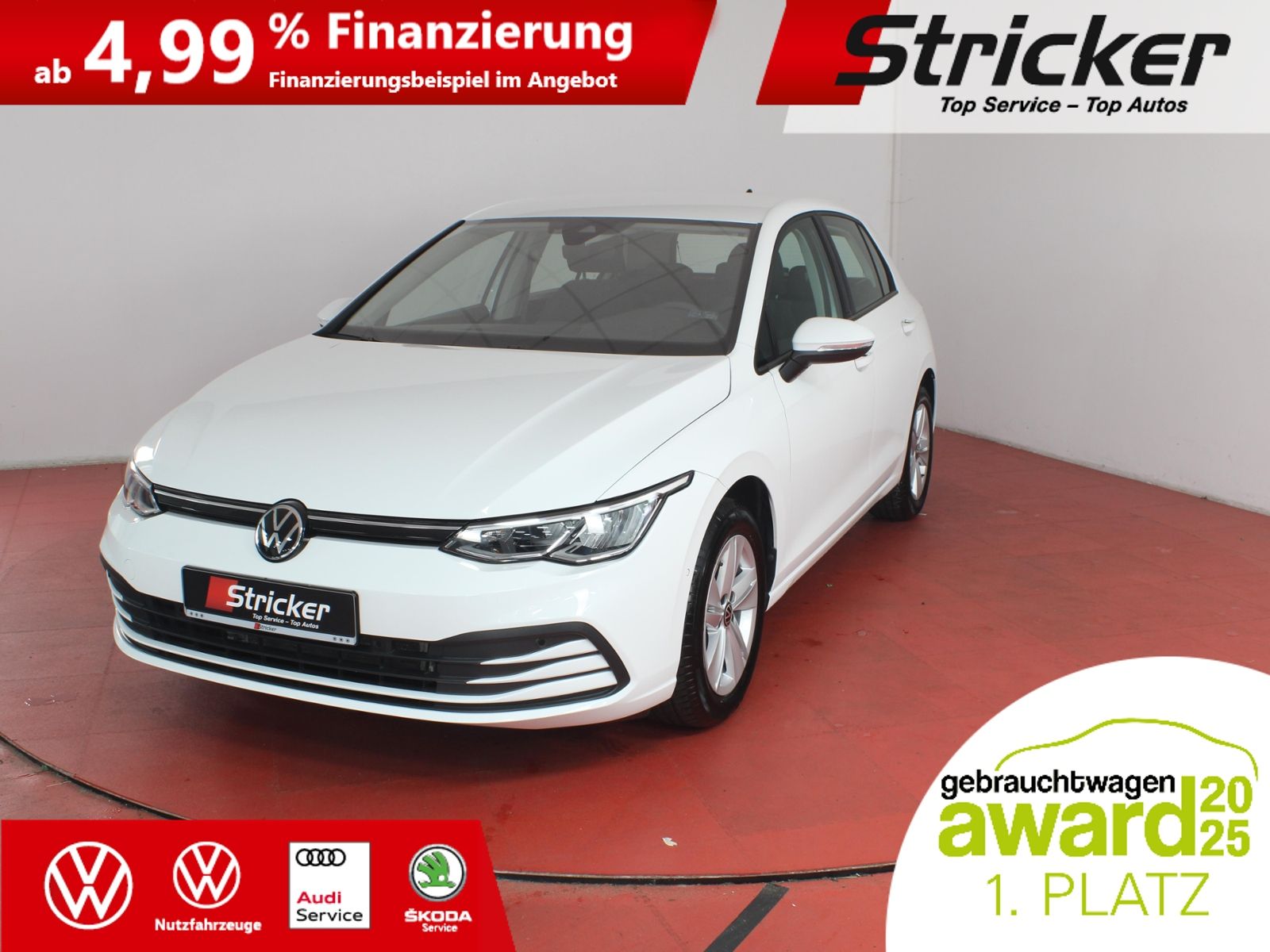 Volkswagen Golf 2024 г. Белый, пробег 47438 км