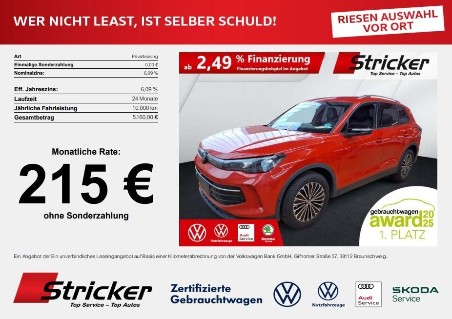 Volkswagen Tiguan 2025 г. Красный, пробег 23886 км