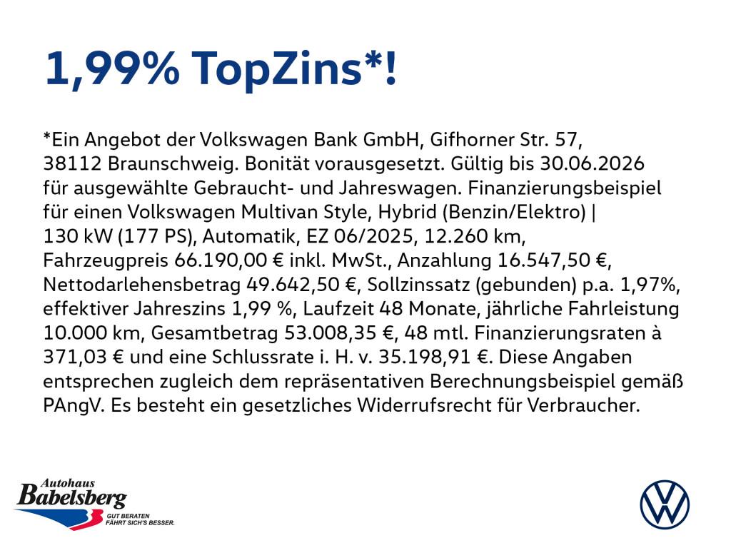 Volkswagen T7 MULTIVAN 2025 г. Белый, пробег 20310 км